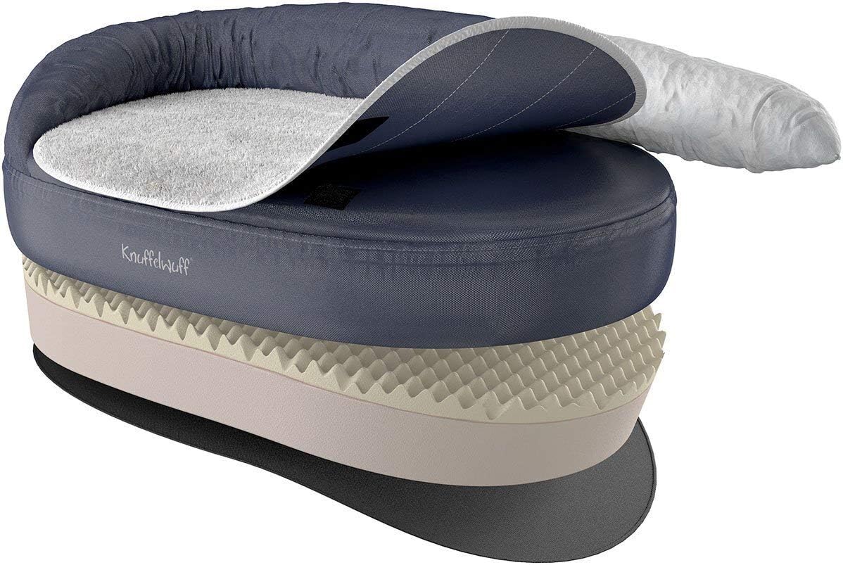 Knuffelwuff 13122 Orthopedic Dog Bed Ortho Bed Jessy - Size S - M, 73 x 50 x 24cm, gray