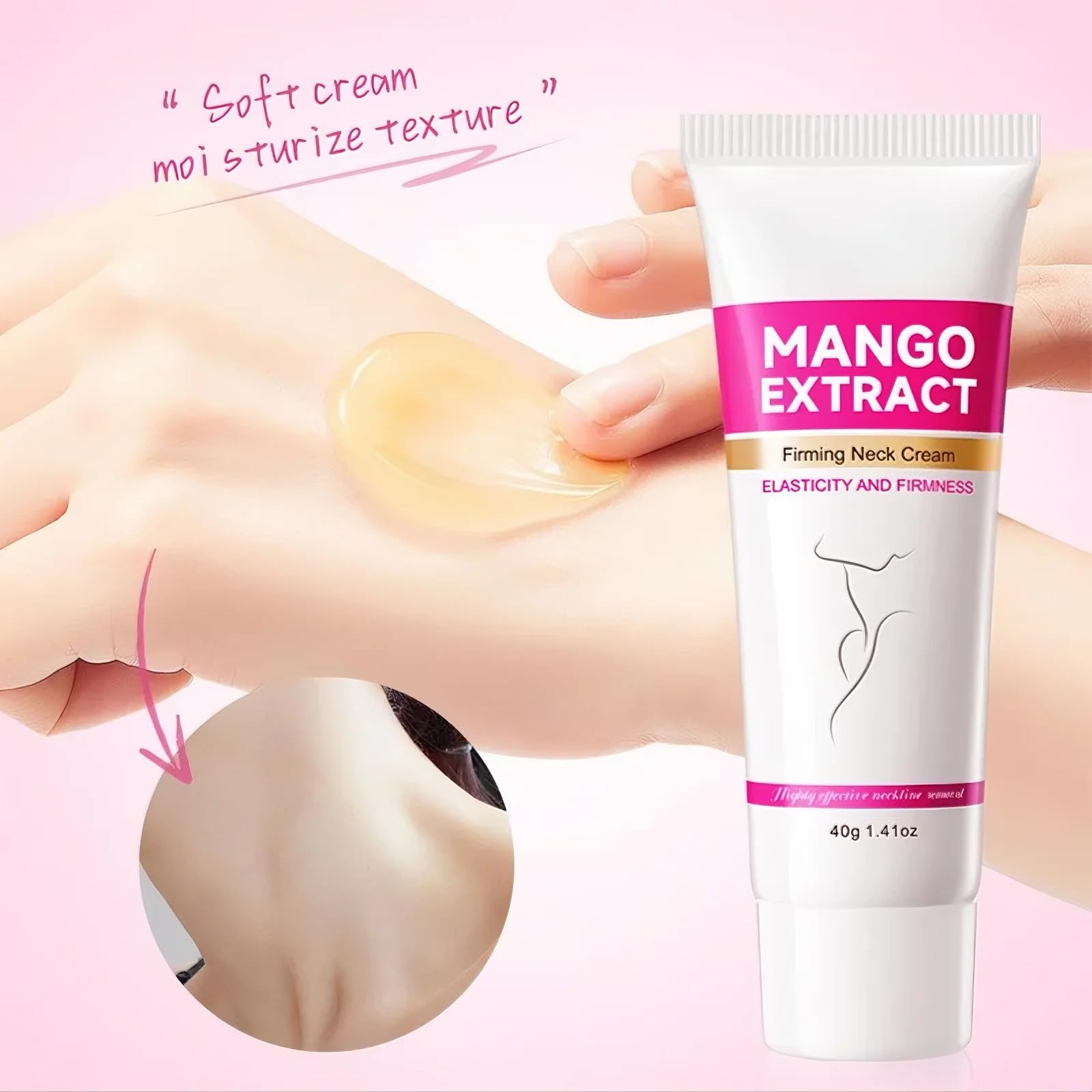 HOUSN Crema Collo Crema Antirughe Donna al Mango Idratante Intenso Anti-Secchezza Rassodante per Pelle del Collo Liscia e Compatta