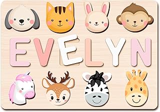 PUREFLY Name Puzzle for Kids Personalized, with Gift Wrapping and Customizable Blessing on The Back