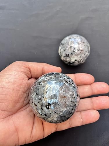 Miniatura 9 de Esfera llamativa de labradorita de 1.969-2.165 in, bola de labradorita, esfera de cristal, bola de piedras preciosas, globo de cristal, esfera