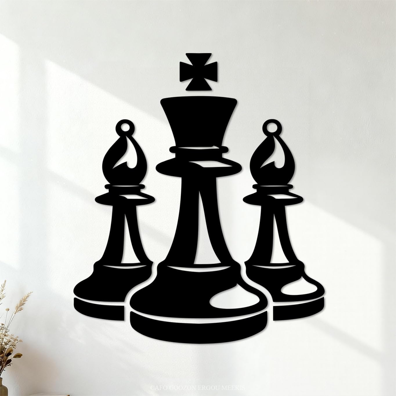 Ergou Stickerdecal-86437 Simple Chess Club Logo Lettering Decals 42X48.6cm Car Body Decoration Black
