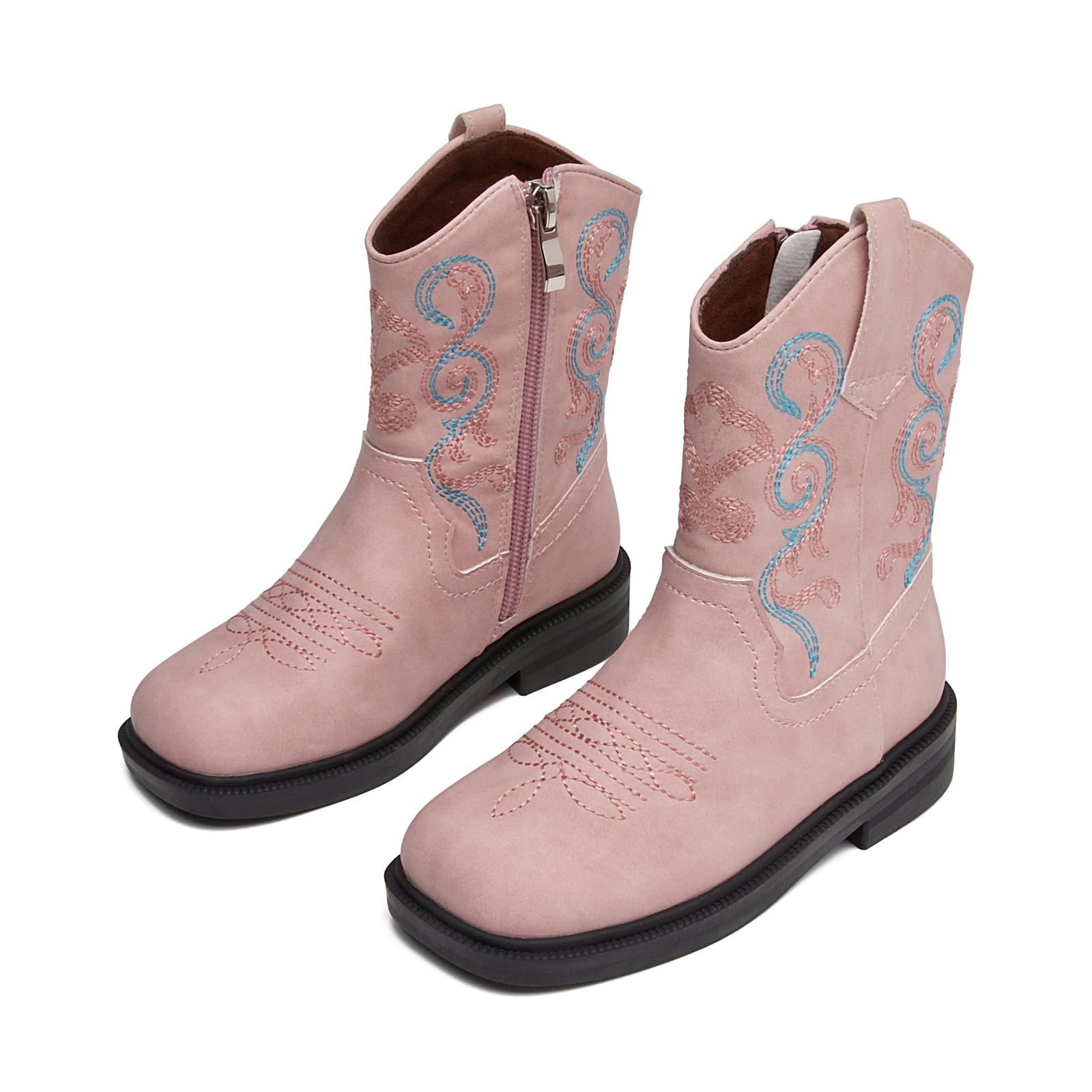 DADAWEN Klein Mädchen Stiefel Jungen Cowboystiefel Westernstiefel Fashion Herbststiefel Mittlere Cowgirl Schuhe
