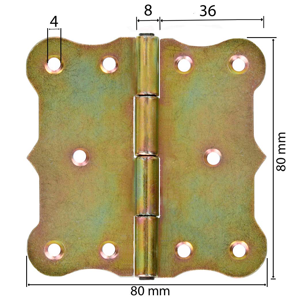 10 Pack De Charnières De Porte Rétro, Charnière De 75mm En Bronze Charnieres Pliantes Epaisses Pour Meubles De Maison Charnieres De Porte En Bois