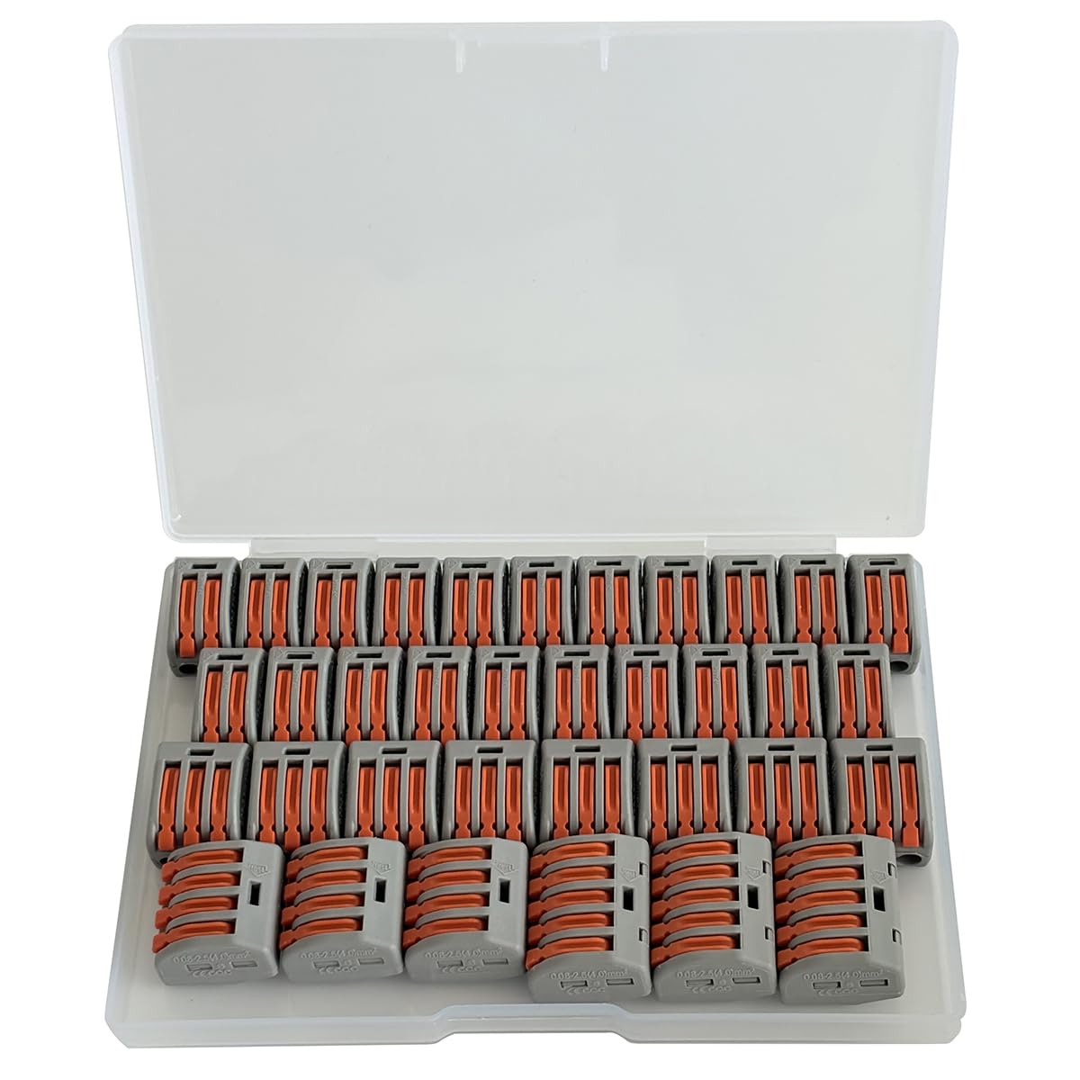 90 PCS Lever Wire Connectors Kit Compact Splicing Wire Connectors Fast Connection Terminal Electrical Connectors 2/3/5 Conductor Assortment Kit for Quick Connect 28-12 AWG