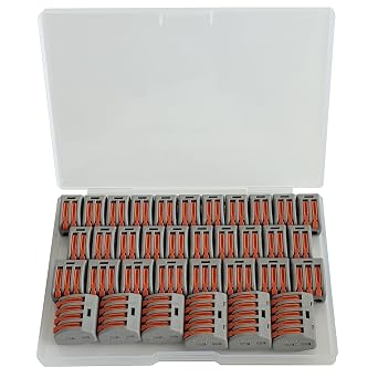 35PCS Lever Wire Connectors Nuts Assortment Kit 28-12 AWG, Compact Insulated Terminals for Quick Disconnect Compact Splicing Electrical Connectors