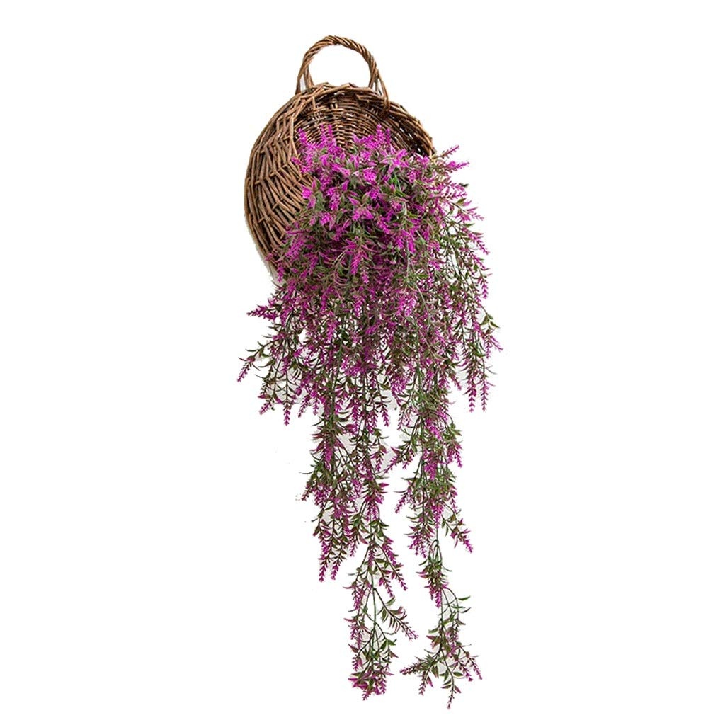 Pots de fleurs suspendus en rotin tressé main fuchsia pour plante