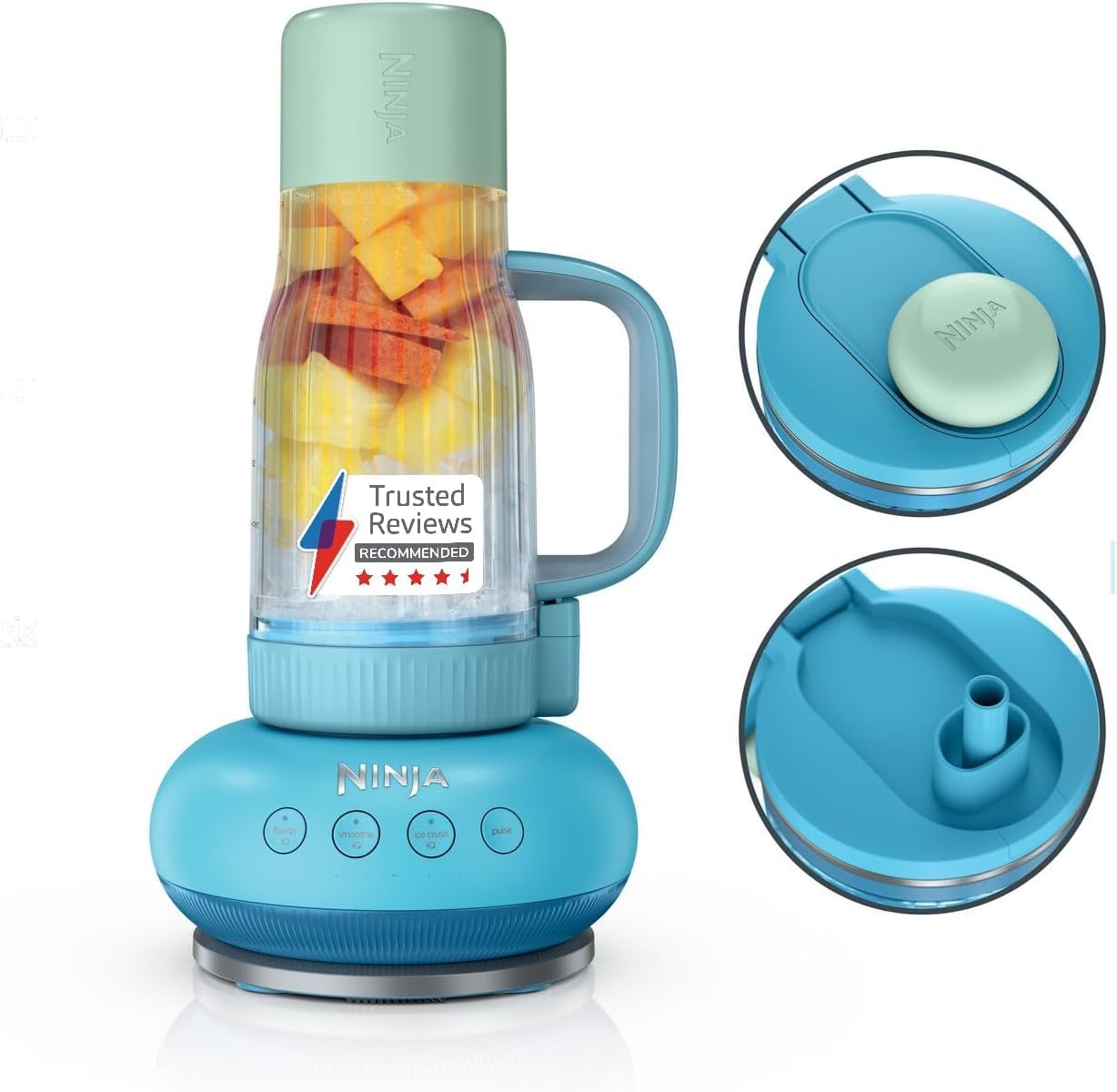 Ninja BlendBoss - Batidora personal con vaso portátil, vaso de viaje extraíble, 3 modos preestablecidos automáticamente, frambuesa azul DB351UKBL