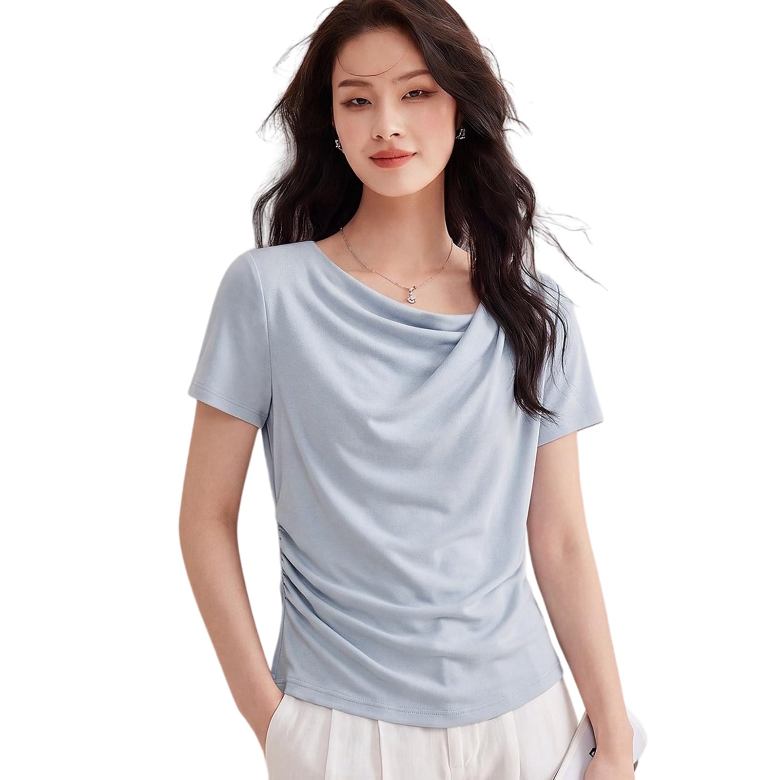 Top da donna a maniche corte slim fit