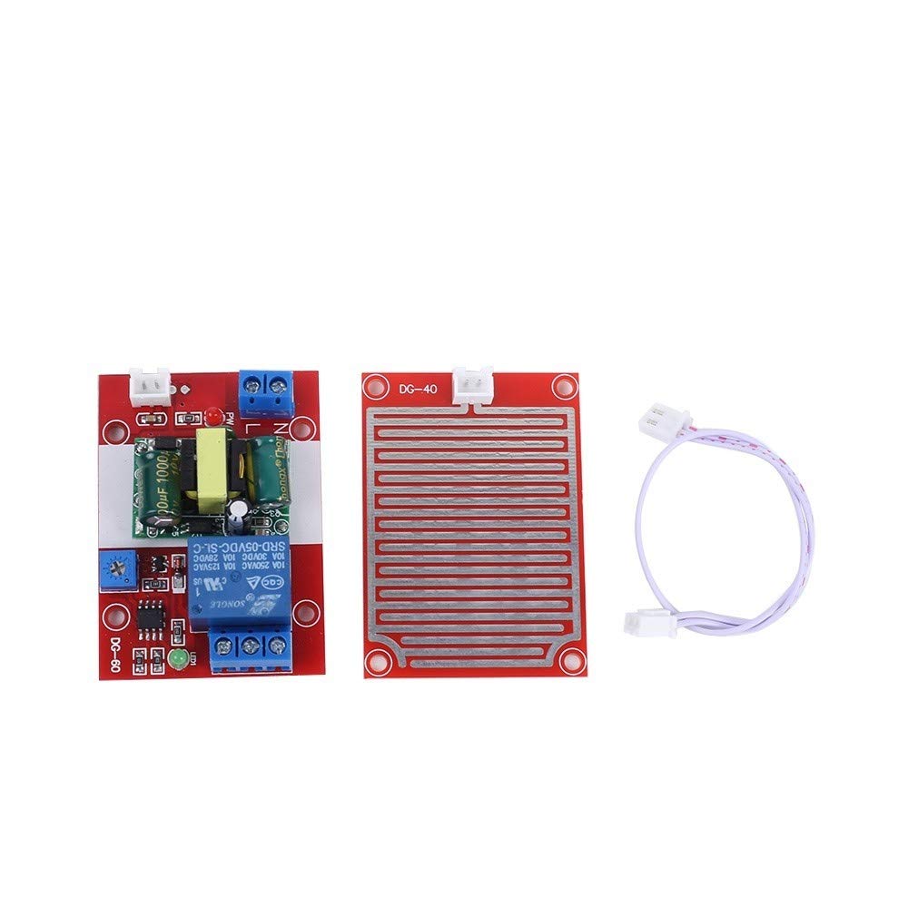 Module de Relais Régulateur Goutte de Pluie 220V, Module Capteur de Goutte de Pluie Interrupteur D'eau Humidité Surface Feuille