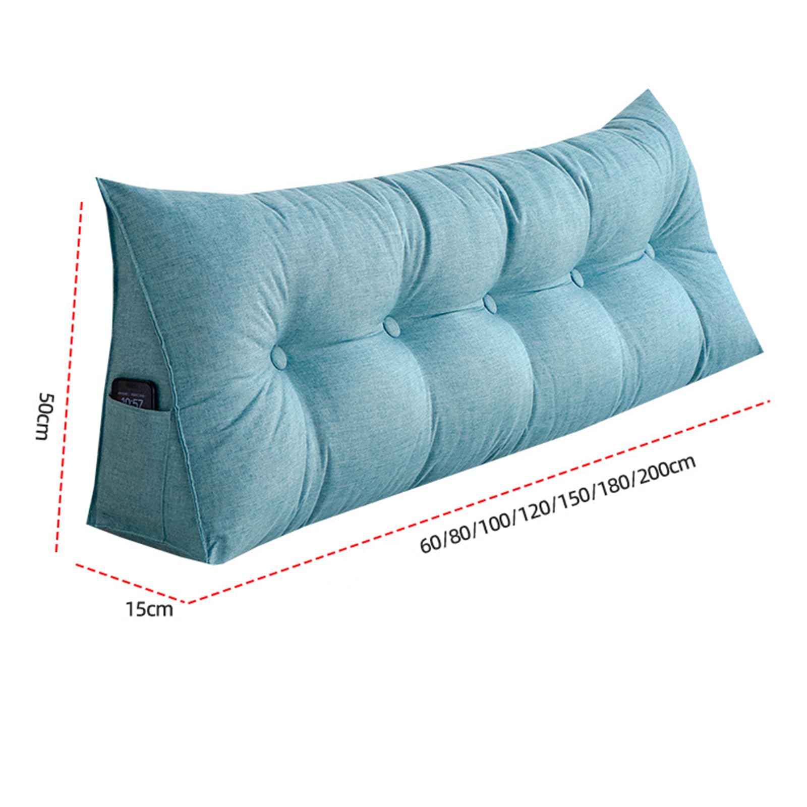 F,180x50x15cm, Cuscino Triangolare per La Schiena Morbido Cuscino A Cuneo da Lettura Comodo su Cui Appoggiarsi Cuscini Testata Letto Spalliera Divano per Testiera per Camera da Letto