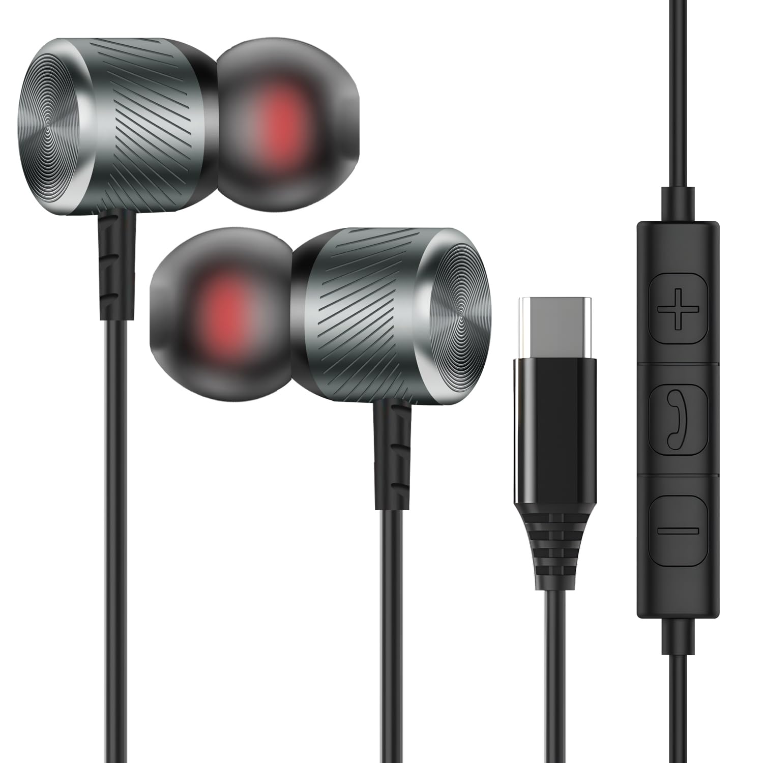 MUNSKT USB C In-Ear Headphones for iPhone 16/15 Pro Max, Samsung Galaxy S24/S24+ Ultra, S23/S23+ Ultra - Wired Earbuds with Microphone Volume Control