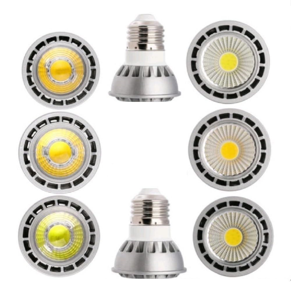 KJXP, Lot de 10 ampoules LED COB GU10/E26/E27 AC85-265V 3w/5w/6w en aluminium(White 6000k,GU10 6w)