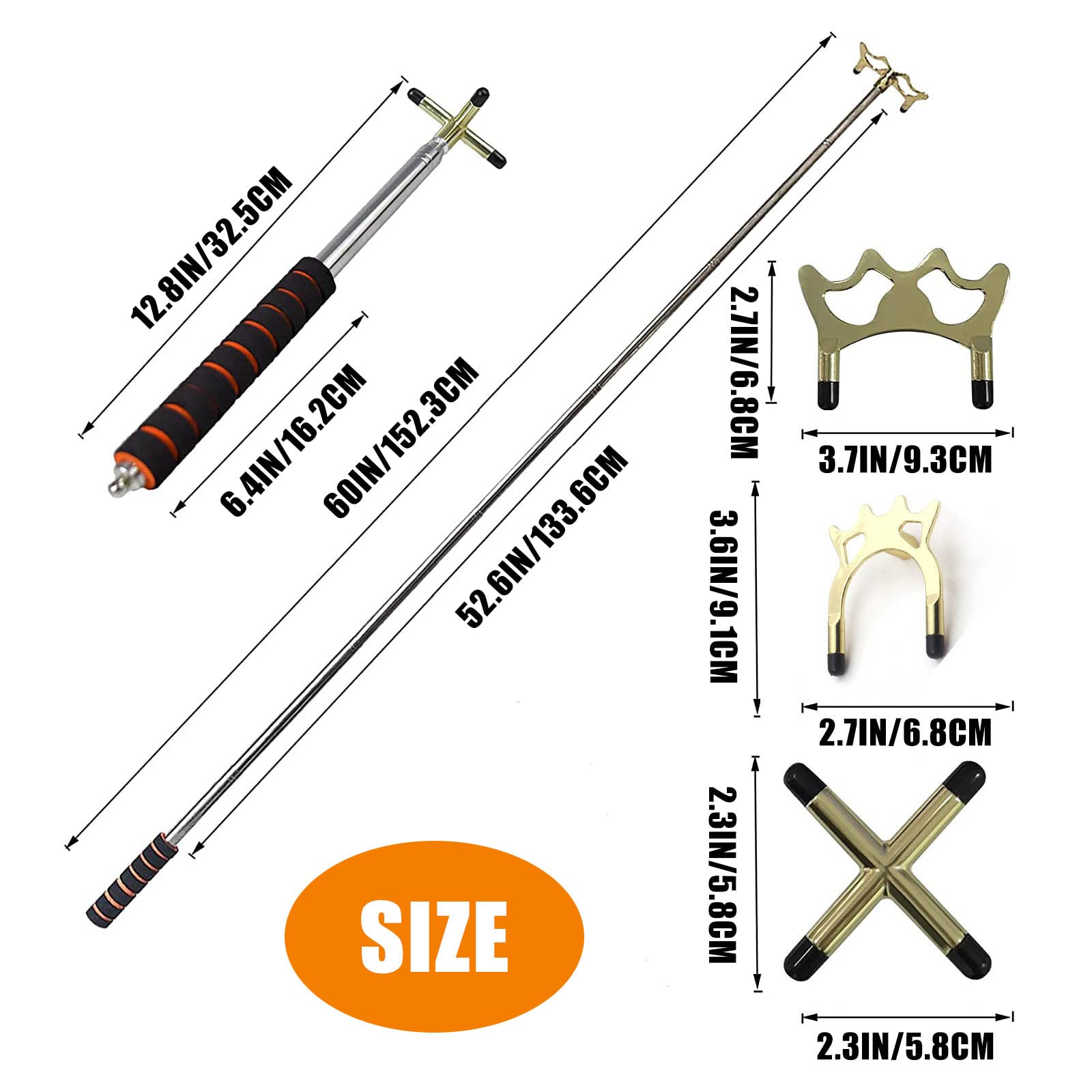 Lot de 3 supports de queue de billard escamotables - Pour table de piscine - Utilisation professionnelle