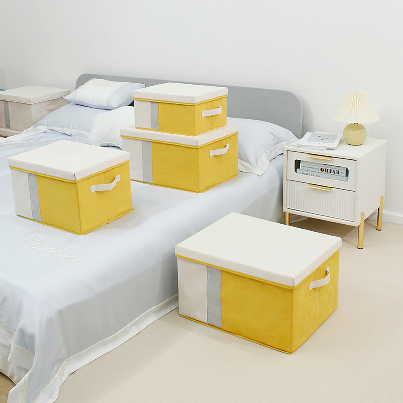 Boîte de rangement en tissu pour vêtements et couvertures de dressing