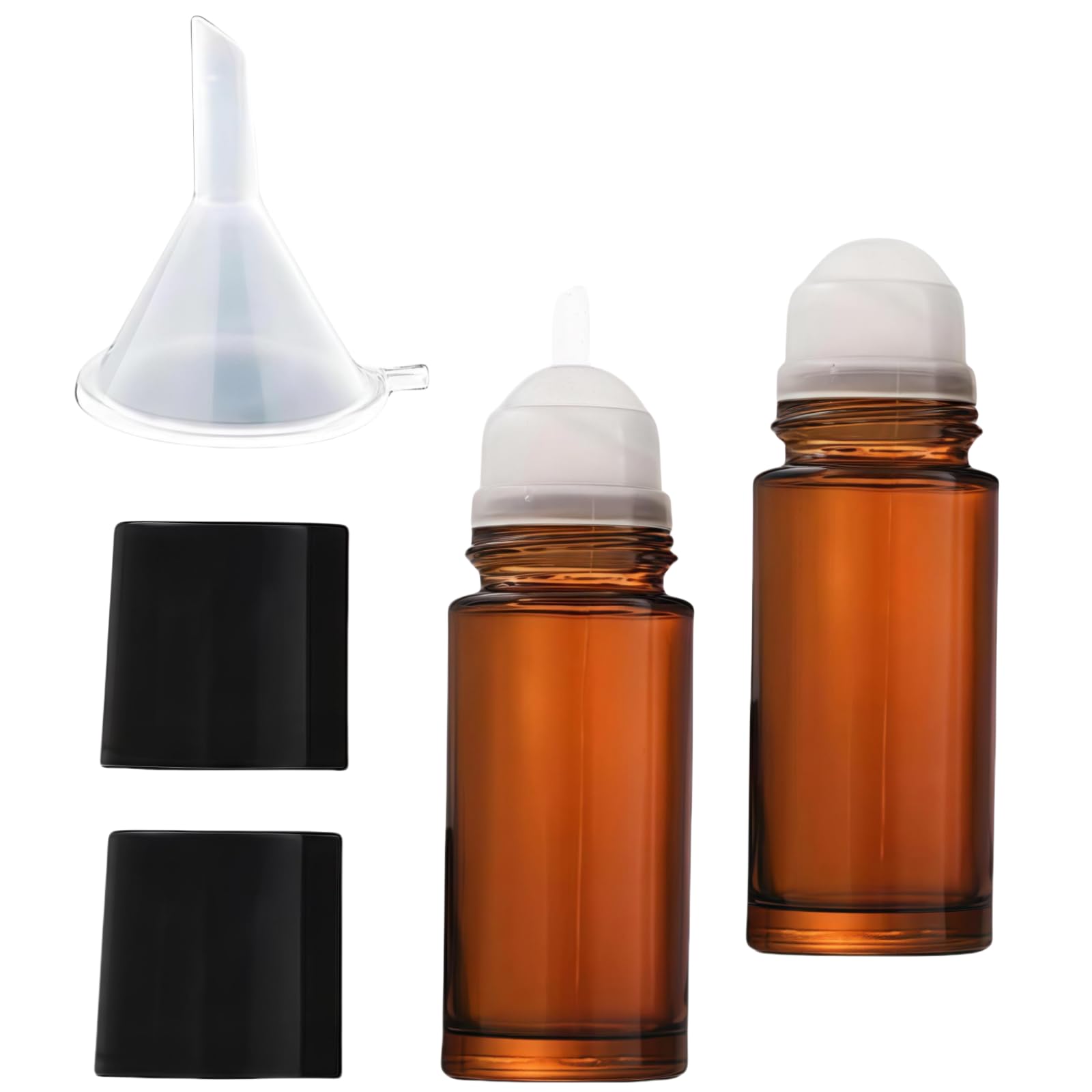 2x Braune Glasflaschen 50 Ml - Roll-on Für ätherische Öle & Deo - Nachfüllbare Duftflaschen