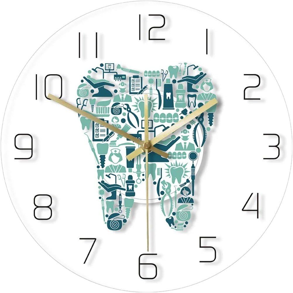 Reloj colgante de odontología para regalar a dentistas en graduaciones o inauguraciones