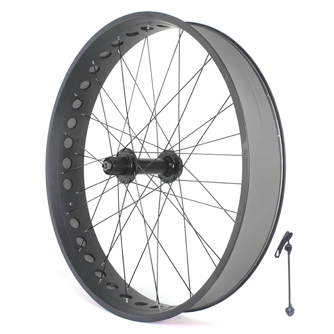 ZXGSXIOU 26 Inch Fat Bike Wheelset 4.0-4.9'' Tire Snow Ebike Front Rear Wheel Disc Brake 36H Aluminum Alloy Double Layer Rim Quick Release 135mm/190mm Hub For 7-12s Cassette(26'' Rear)