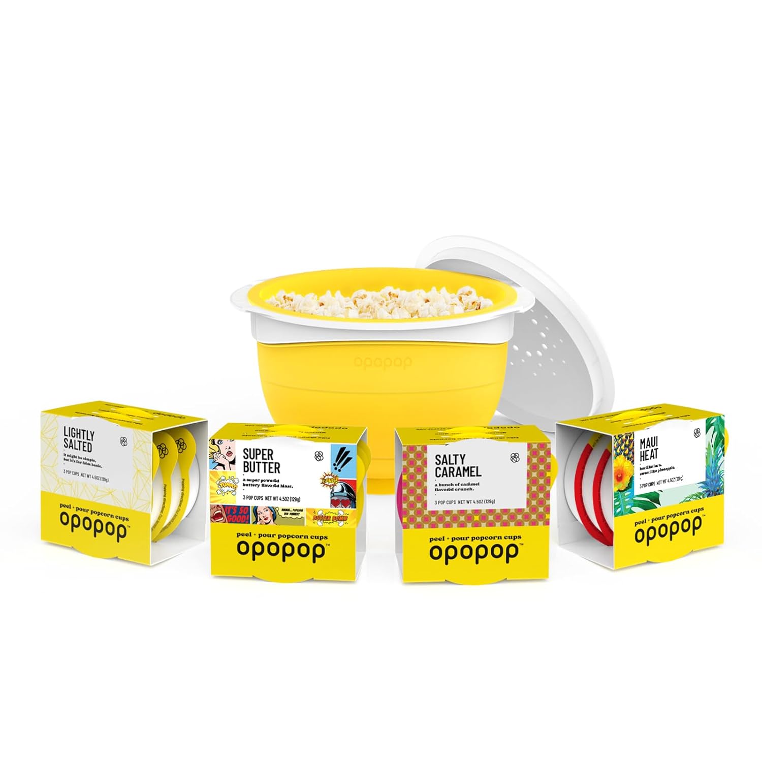 Opopop Silicone Popcorn Popper - Microwave Popcorn Maker Collapsible Bowl, BPA-Free and Dishwasher Safe