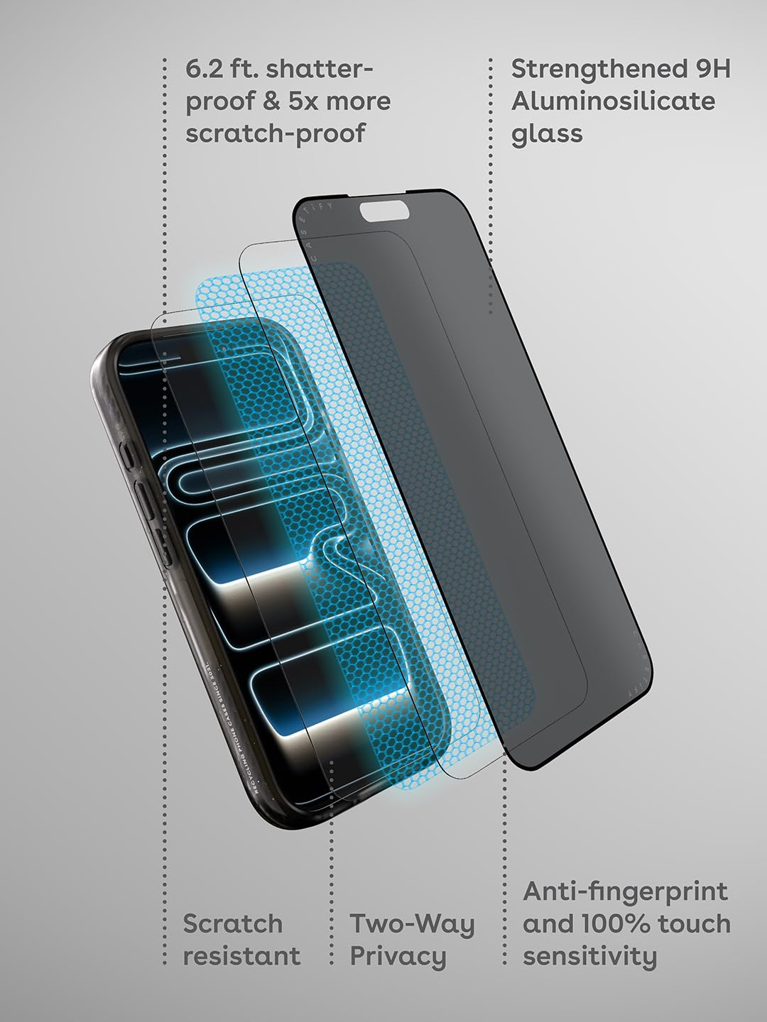 Amazon | CASETiFY iPhone 17 インパクト プライバシー 保護フィルム