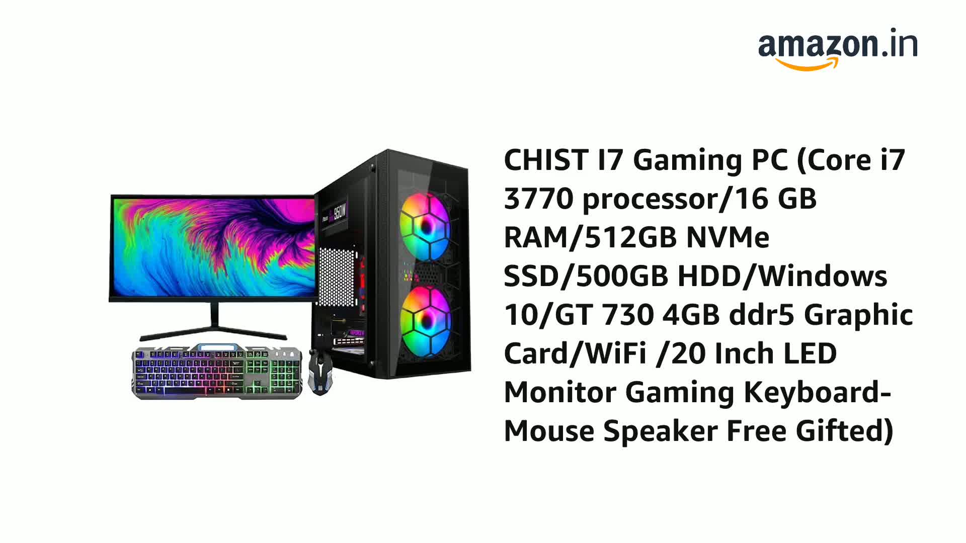 ゲームPC/i7 7700K/16G/GTX1660Ti/SSD+HDD/#12