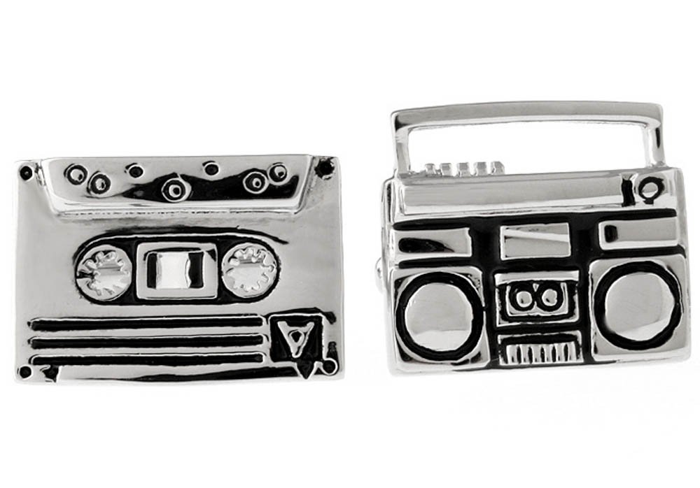 zivom Topen Boom Box Brass Cufflinks (Silver)-picture-54