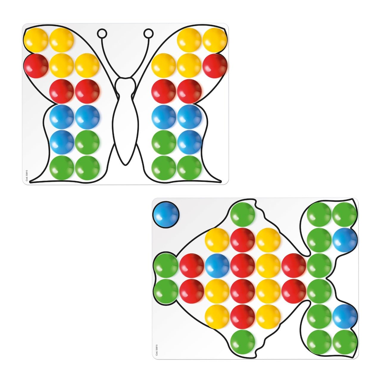 Quercetti Fantacolor Junior 48 Mosaique Enfant 3D à Gros Boutons, Valisette Portable, Jeu 3 Ans