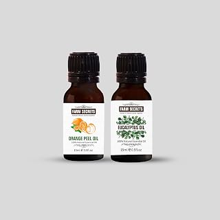 Orange Peel Oil & Eucalyptus Oil(15ml),100% Natural Essential Oil inc.Pain Relief,Skin Soothing,Eucalyptus Leaves,Orange Peels
