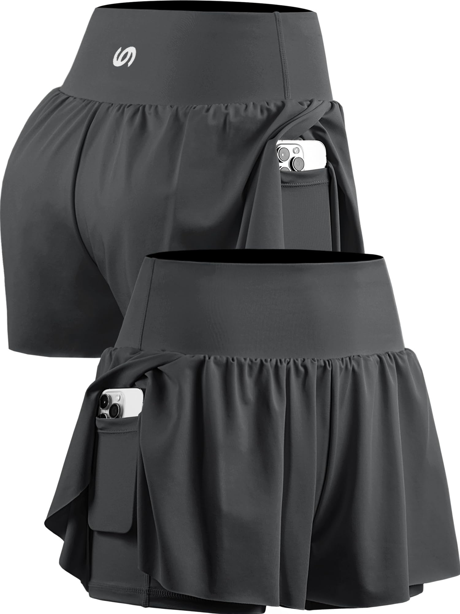 Cadmus 2 in 1 Women's Workout Shorts for Athletic Gym Running Shorts with Phone Pockets