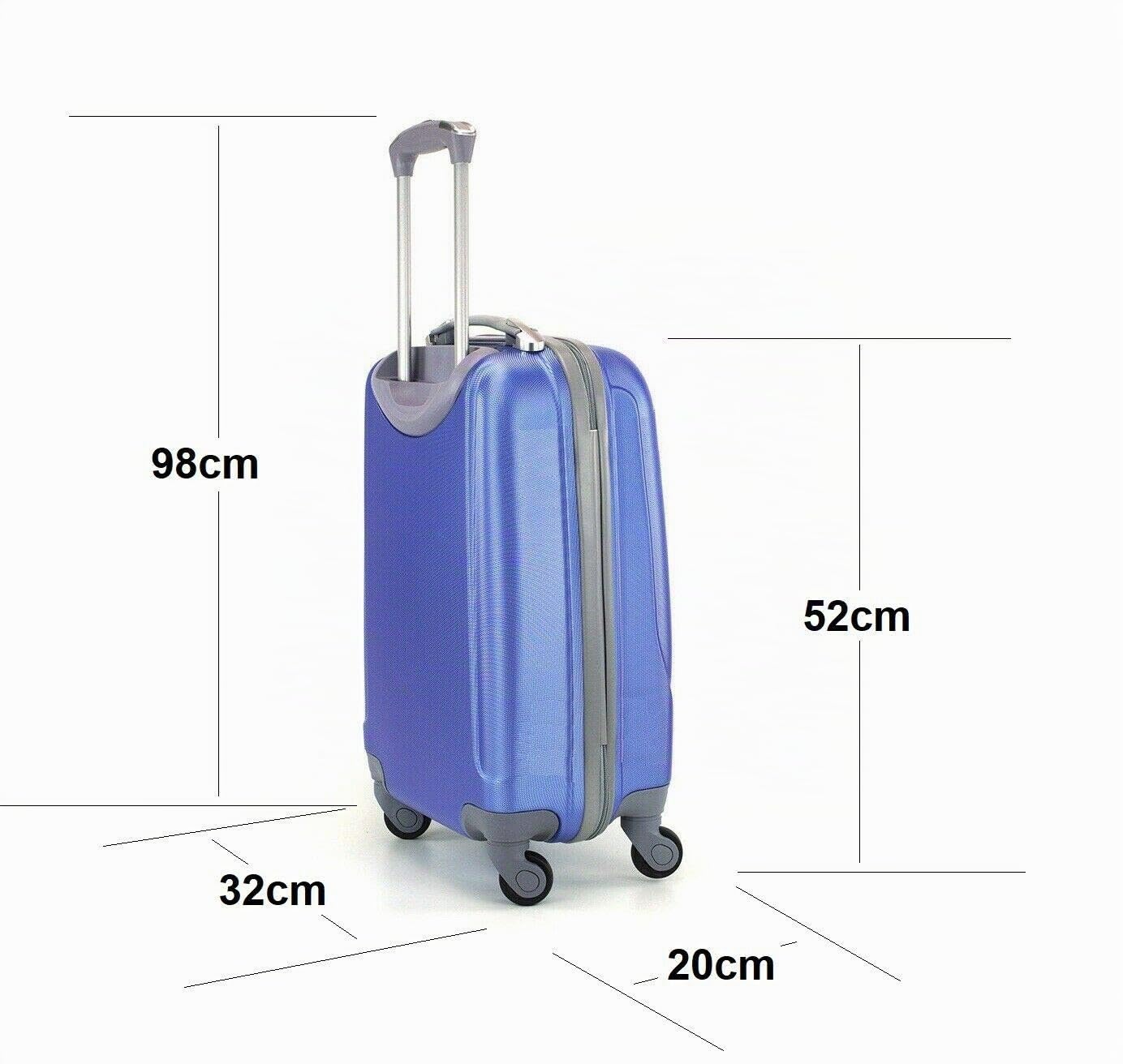 Maleta PEQUEÑA 4 Ruedas 360º Equipaje DE Mano Cabina RIGIDA (Beige)