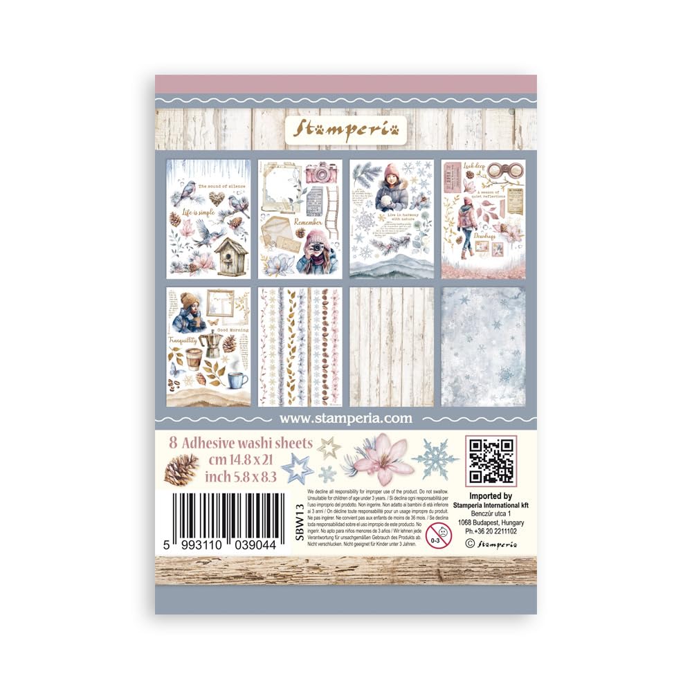 Stamperia - Tampon Washi pour scrapbooking, albums, cartes, bullet journals et plus, translucide et facile à couper, sans acide, parfait pour les loisirs, les travaux manuels et les cadeaux (Golden