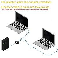 Vista 3 de Adaptador divisor RJ45, conector de red USB 1 a 2, enchufe Ethernet LAN dual 8P8C, cable extensor para Cat5, Cat5e, Cat6, Cat7
