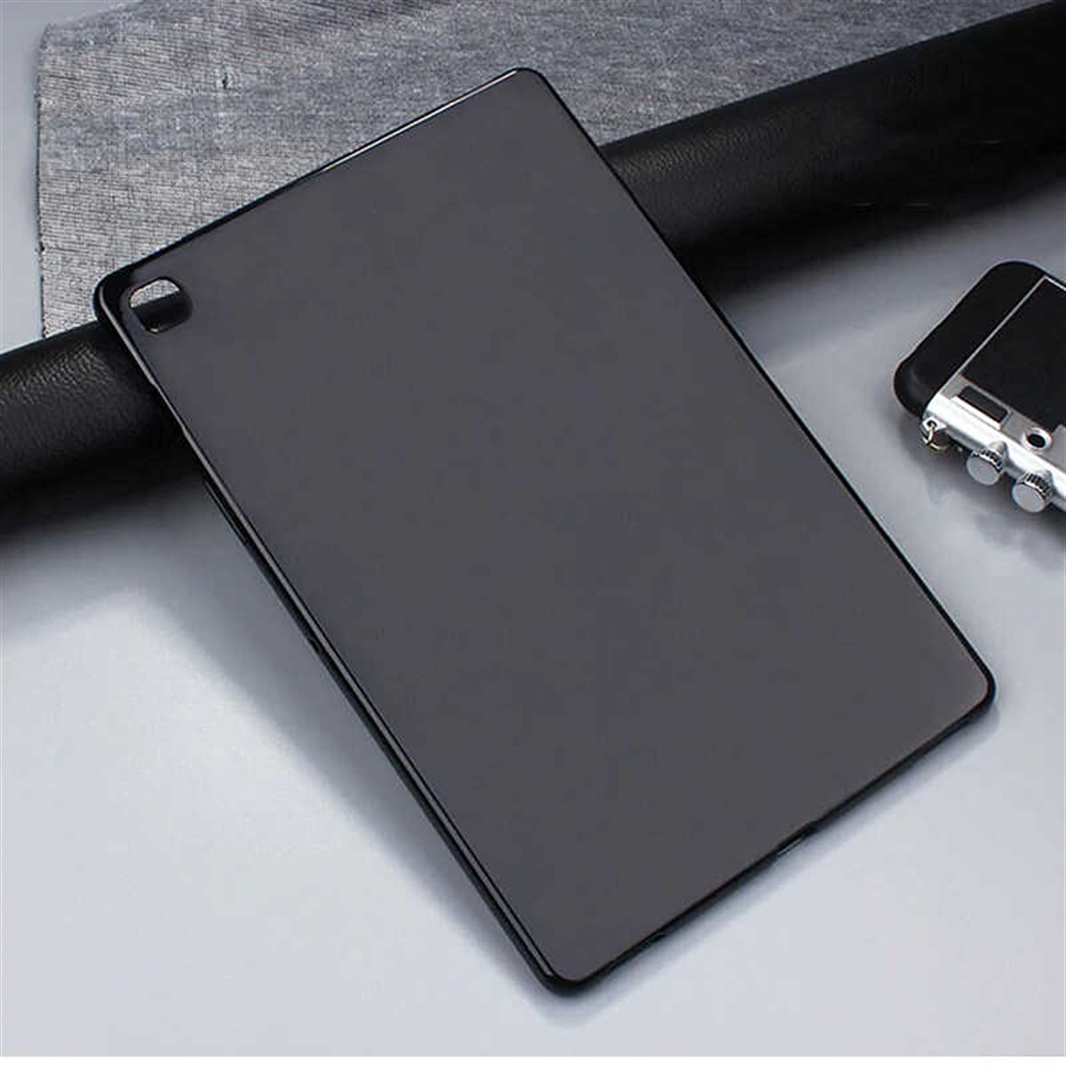 Zore Galaxy ile uyumlu Tab S6 Lite P610 Kılıf Tablet Süper Silikon Kapak Siyah