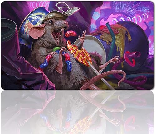 Rat in The Hat - Tapete de juego de mesa TCG de 236 x 138in alfombrilla de mouse compatible con TCG MTG Playmat Bag