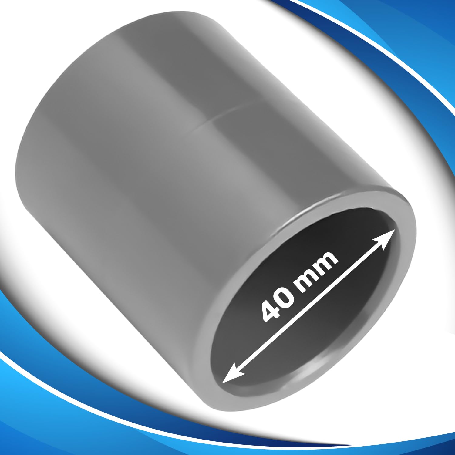 PVC-U Verschraubung 40mm Mit 2 Klebemuffen - Für Teich & Pool