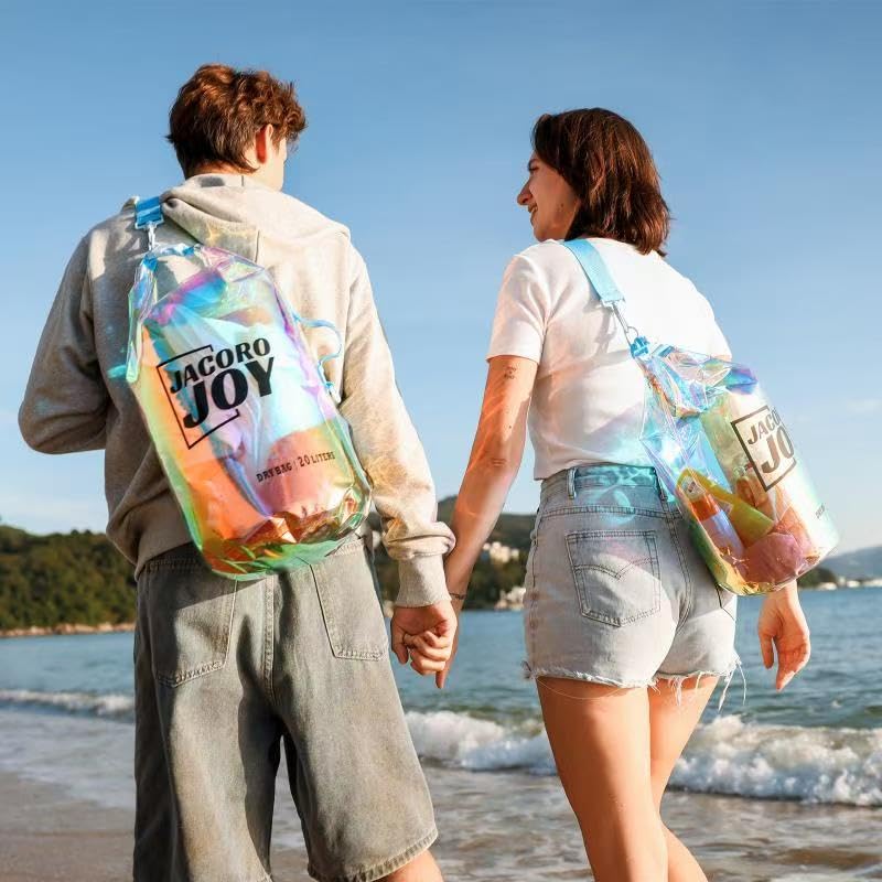 Bolsa seca iridiscente impermeable de 10 litros para playa miniatura 3