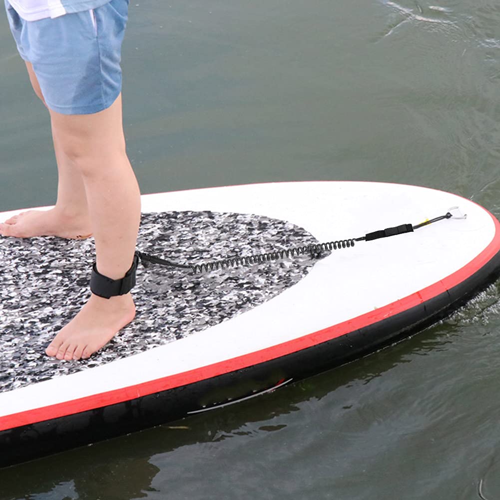 equlup Stand Up Leg Rope, 7MM/10ft TPU Surfboard Bodyboard Coiled Wrist Leash Surfing Accessories for Shortboard, Longboard, Paddleboard, Kayak