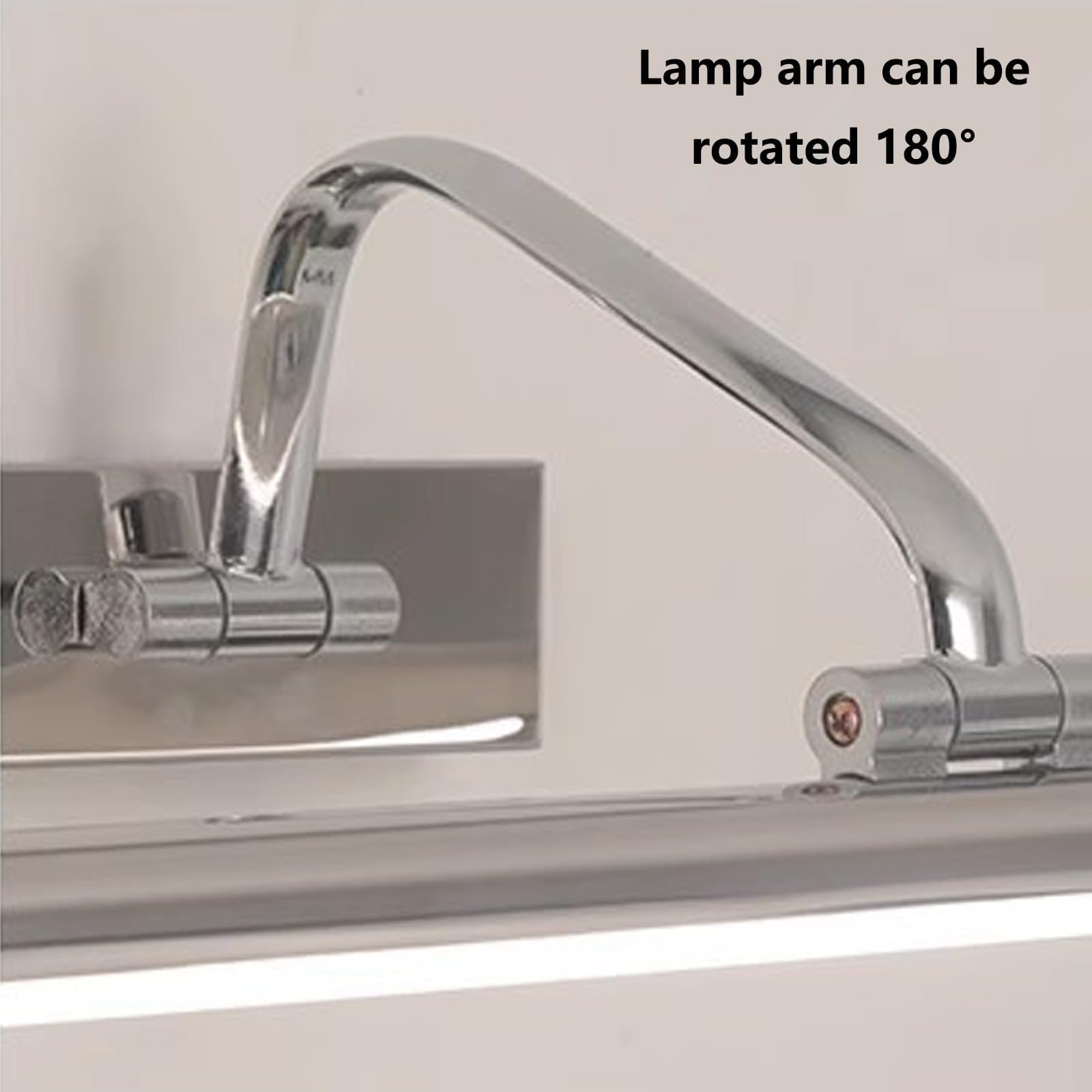 Apliques de Pared LED para Espejo de baño con Sensor de Movimiento y rotación de 180° + 180°, acrílico, para Dormitorio, Pasillo y baño (luz Neutra Plateada, 40 cm)