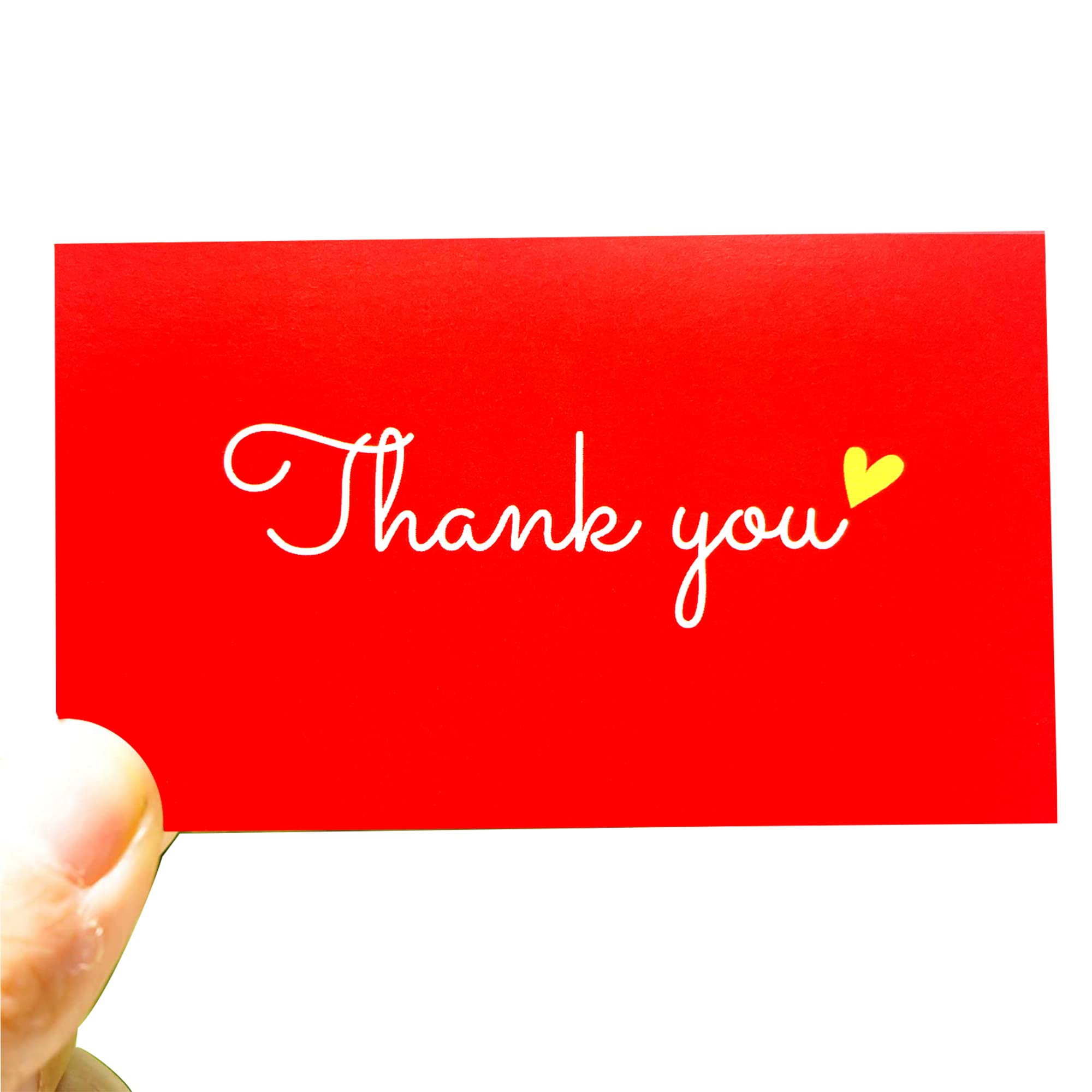 100 Biglietti Di Ringraziamento Mini Con Cuore Dorato, Formato 8,5x5,5 Cm, Cartoncino Di Qualità, Perfetti Per Piccole Imprese E Regali - 4