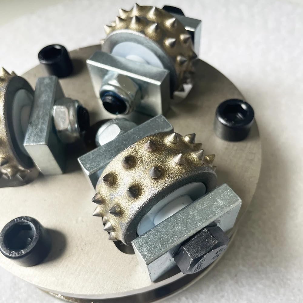 Martillo de arbusto de aleación de diamante de 150 mm, herramienta abrasiva Litchi de 3 rodillos for pulido de suelos de hormigón, granito, mármol y piedra