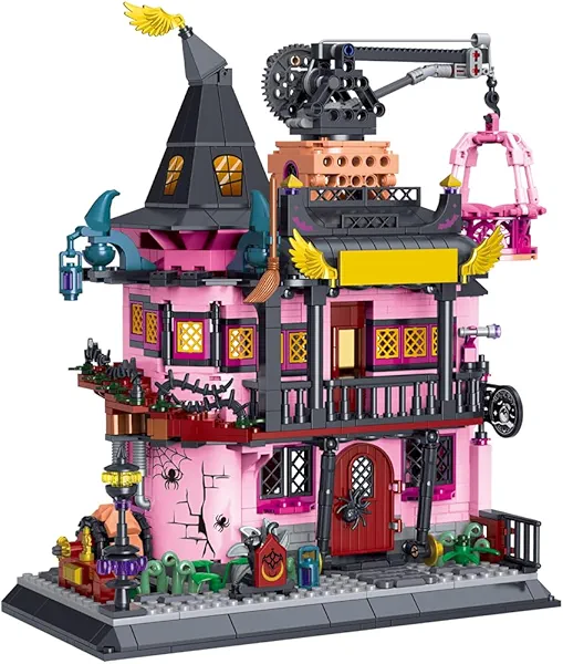 GOTIMON Architecture Magic Laboratory Building Block Set, 1022 Pieces, Halloween Haunted House Construction Toy, Educational Gift for Kids and Adults