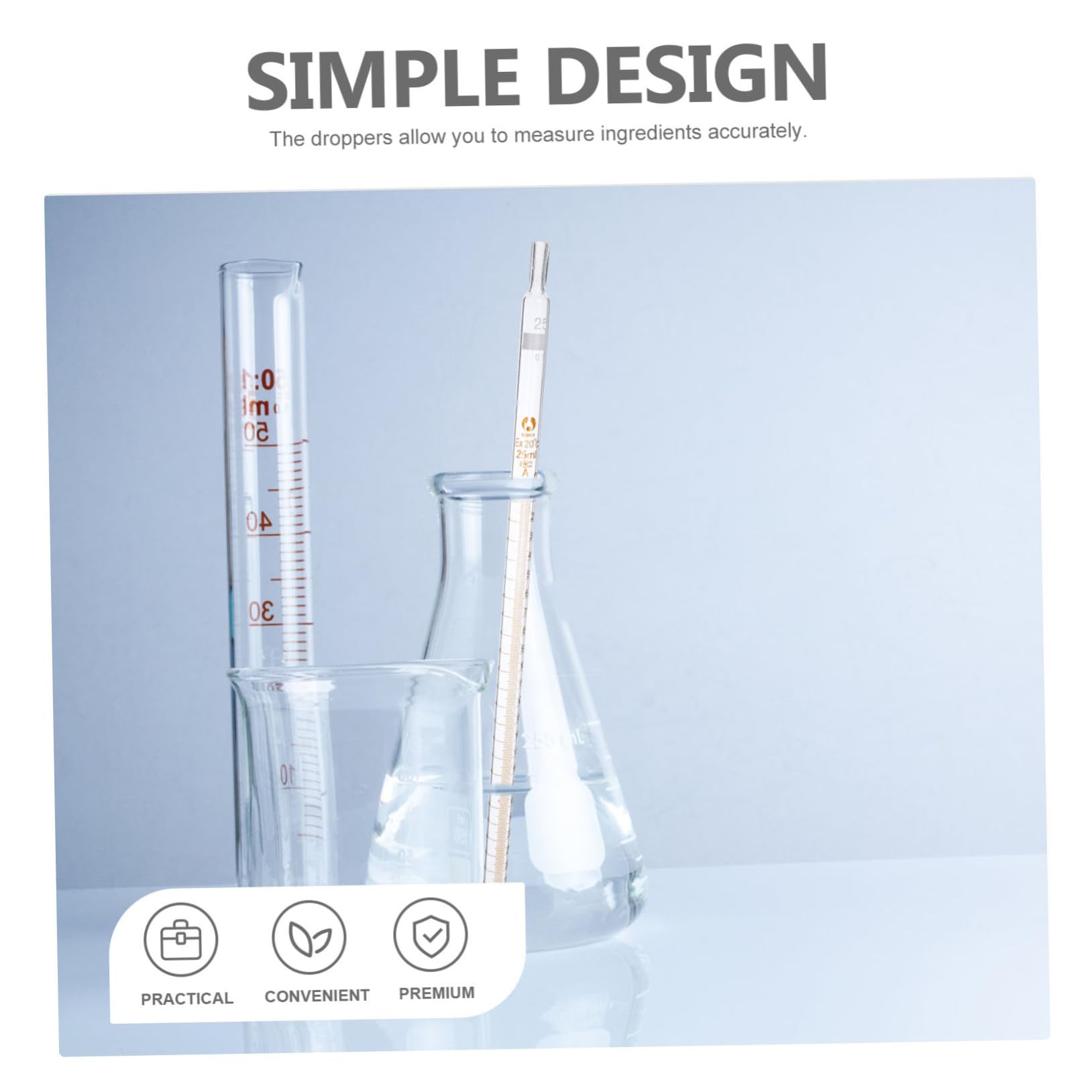 ULTECHNOVO 20piezas Gotero De Para Pipetas De Precisión Para Aceites y Cosméticos Herramienta De Medición De