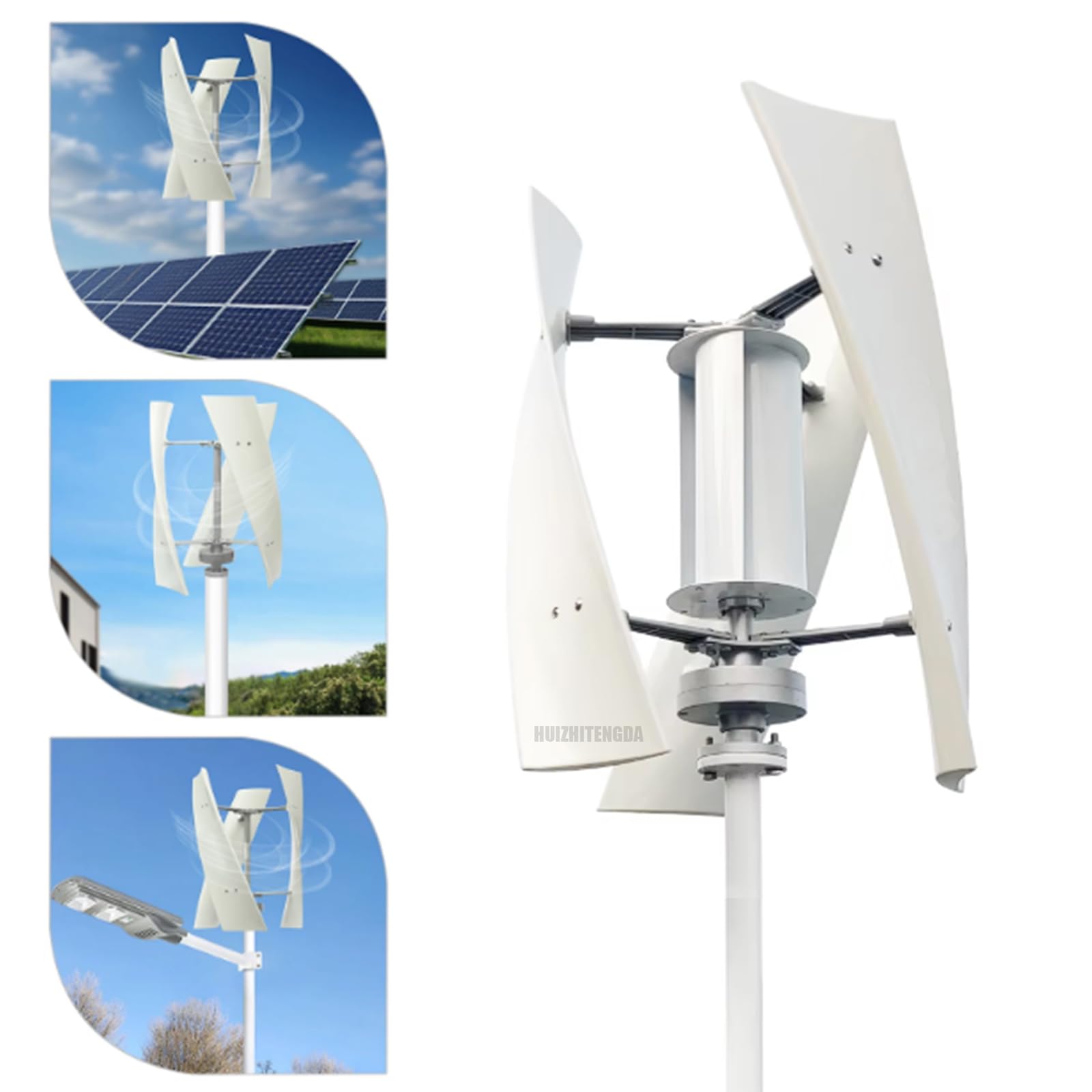 10000W Kein Lärm Vertikale Windkraftanlage, 12V 24V 48V Off-Grid Power 3 Blade Windgeneratoren Für Den Zuhausgebrauch Mit MPPT Controller Für Zuhause, Camping & Straßenbeleuchtung