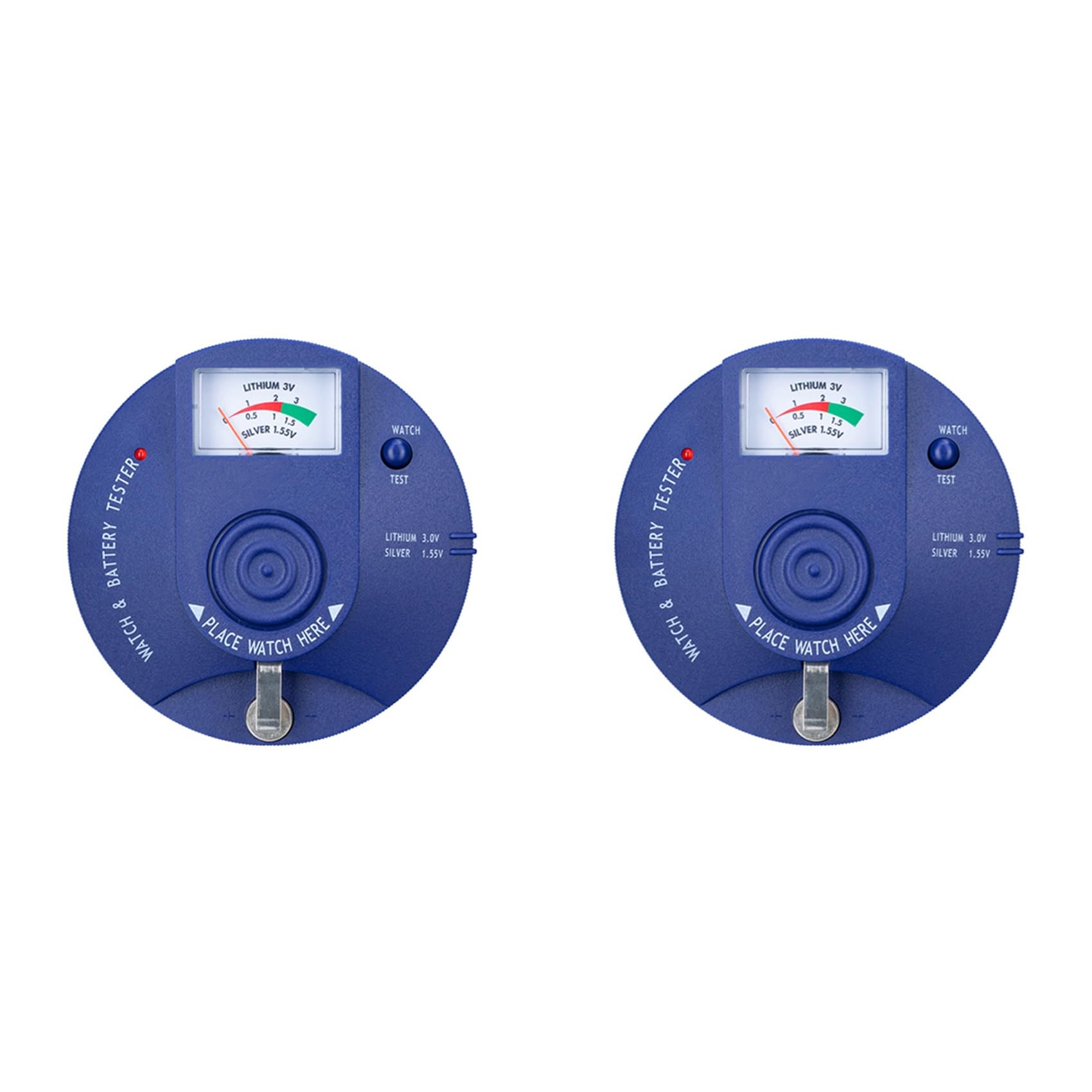 2X Probador de Movimiento de Cuarzo, Probador de Pulso de Pilas de Reloj de Tipo Circular y Analizador de Pilas de Botón de 1,5 V y 3 V