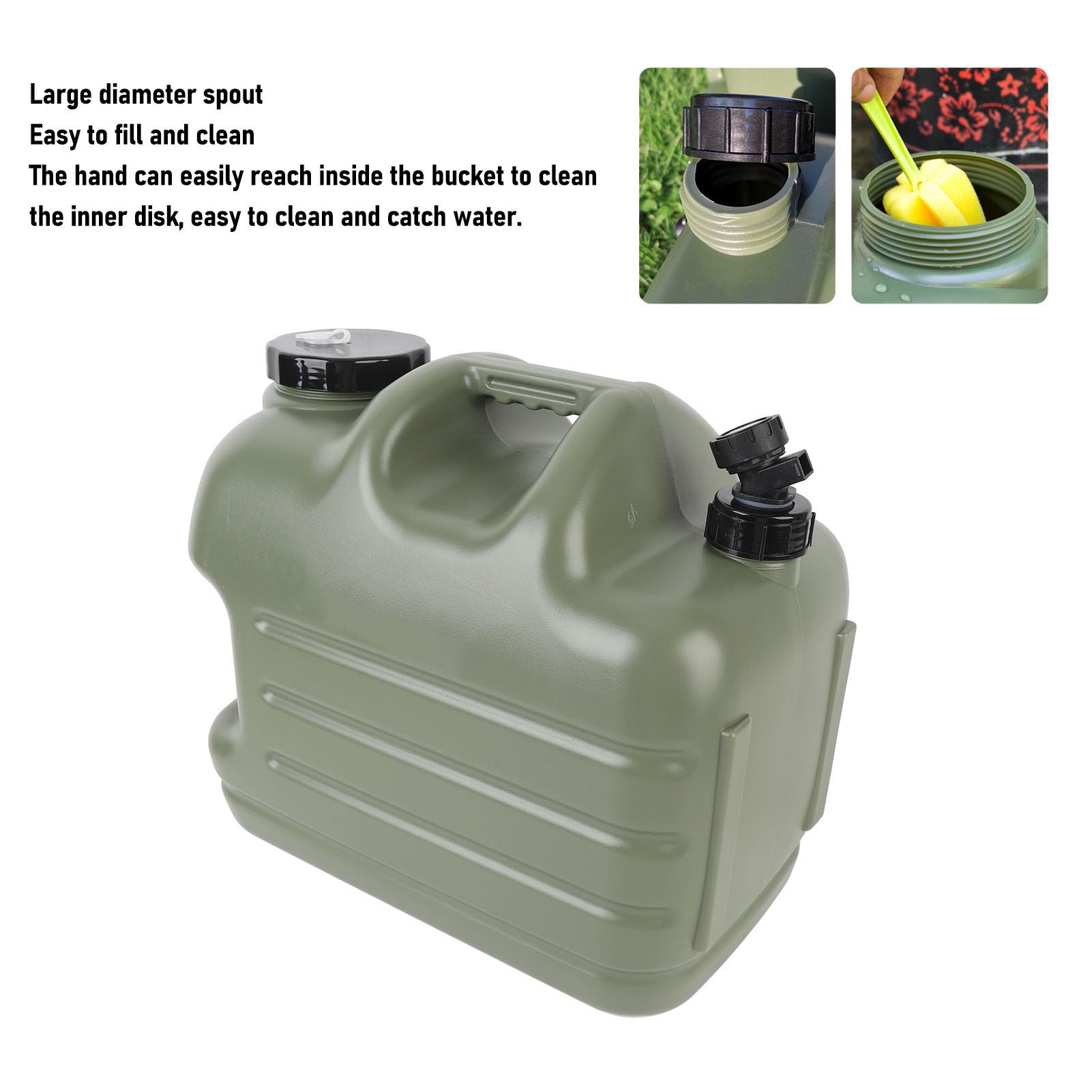 Camping-Wasserbehälter mit Zapfen, verdicktes PE, auslaufsicher, große Kapazität, Camping-Wasserspeicherkrug für Auto im Freien (25L)