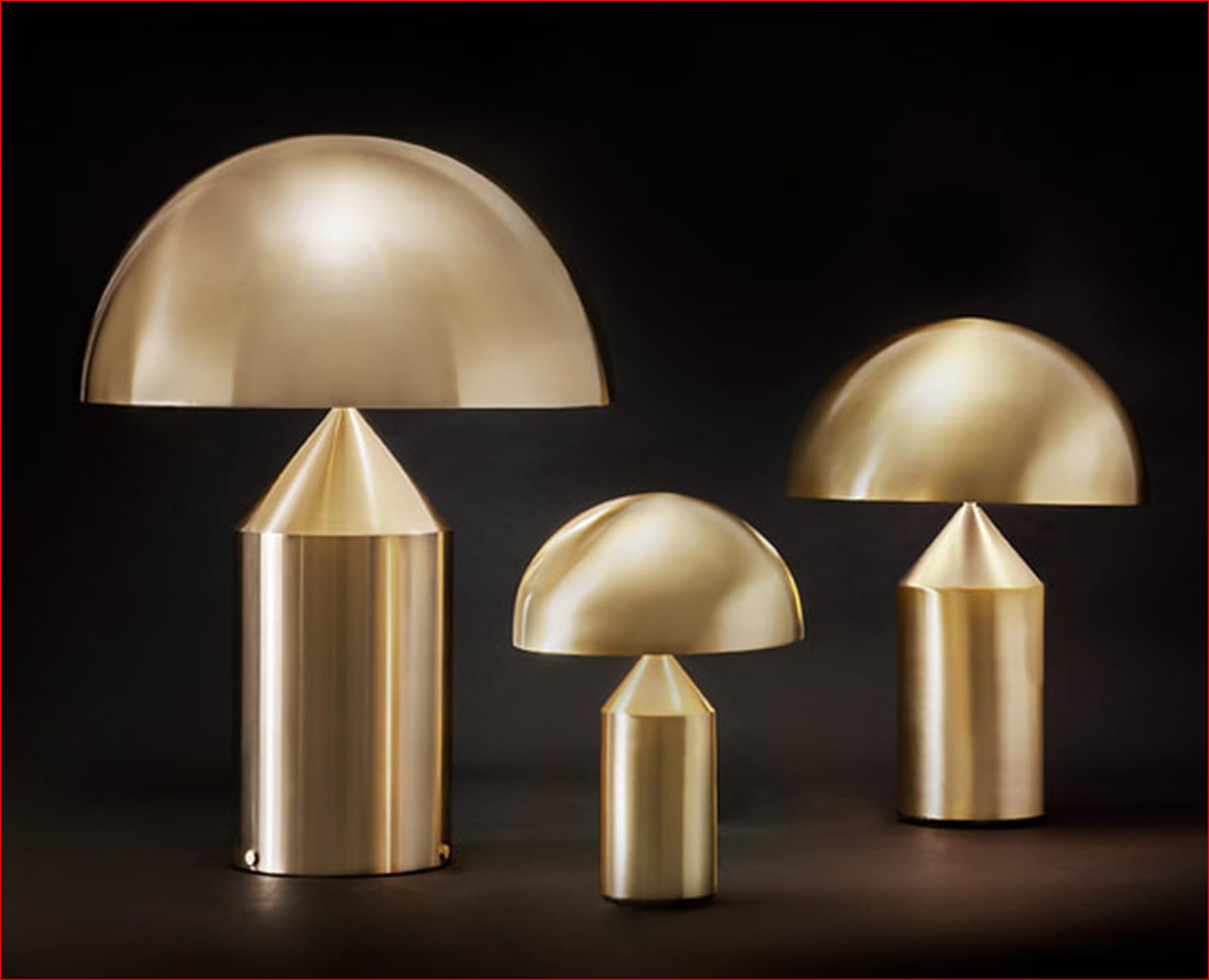 Oluce Atollo 239 Lampada da Tavolo 2x75W E27 Dimmer Oro