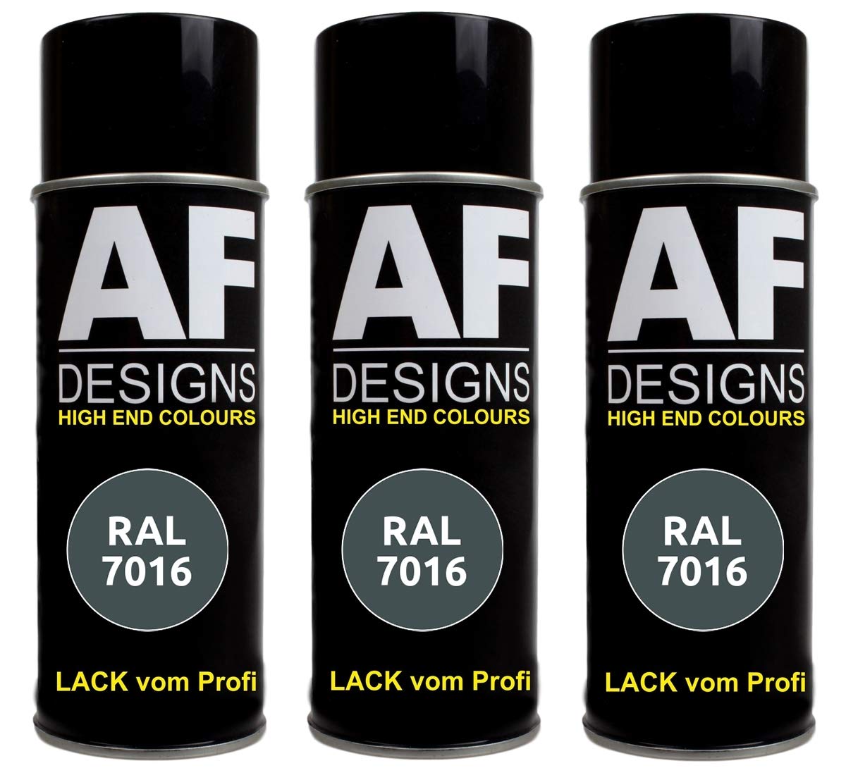 Alex Flittner Designs 3x RAL Lackspray Autolack Buntlack Spraydose RAL7016 ANTHRAZITGRAU matt