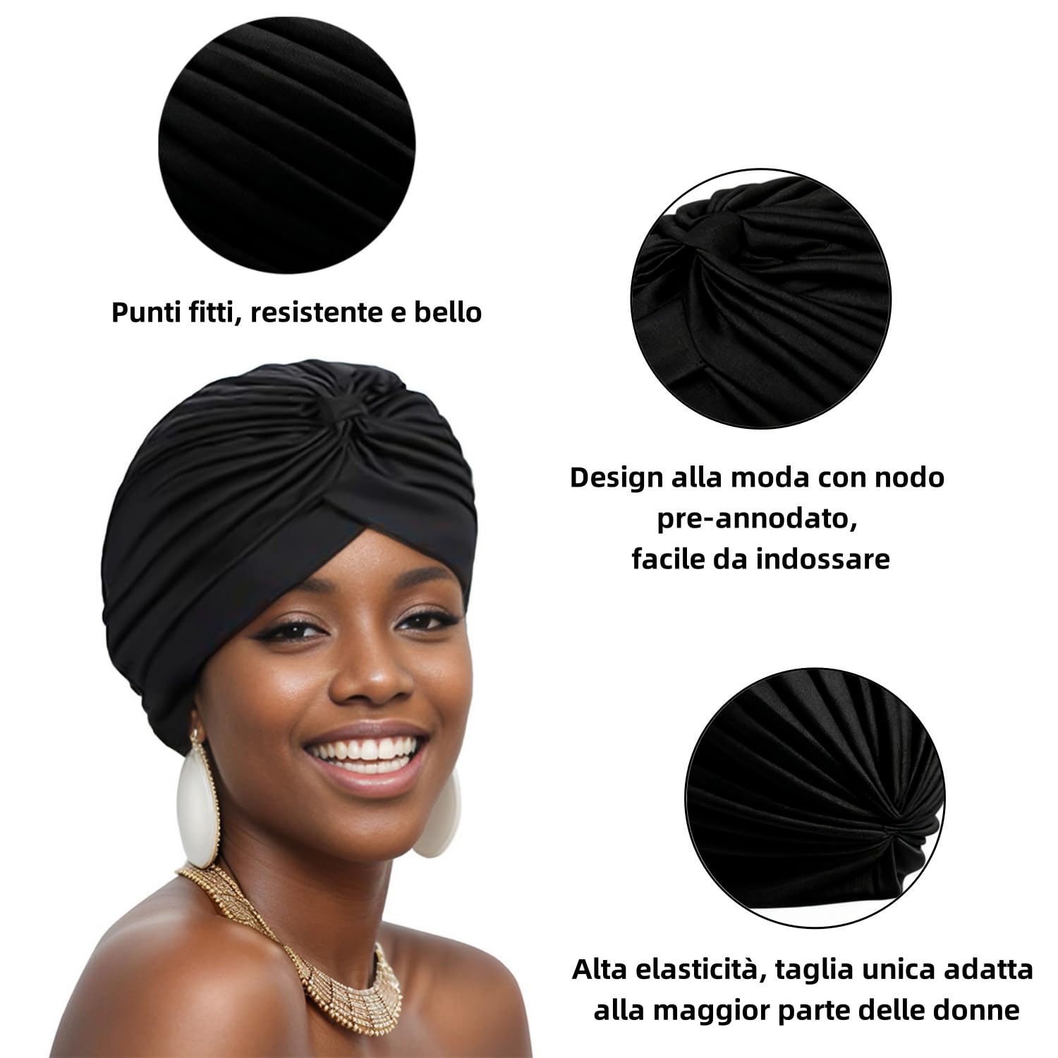 Voarge 4 szt. Turban kapelusz, damska bandana chemioterapia, miękka, dla kobiet z wypadaniem włosów