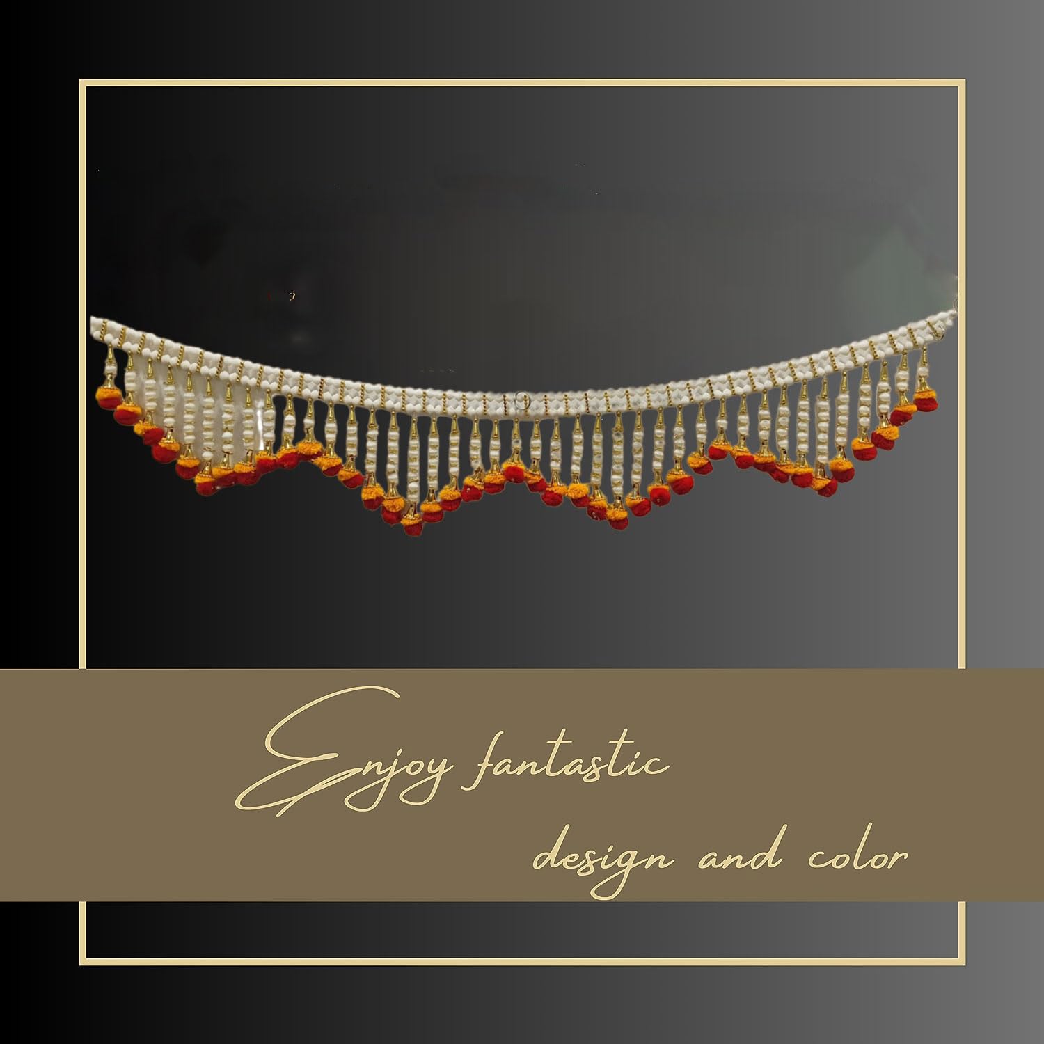 JIBARO Multicolour Fabric, Beads, Decorative Items Garland Toran for Entrance Main Door, Wall, Pooja Area, Parties, Marriages, Festivals, Diwali, Wedding Decoration - S-47 - Pack of 1 1