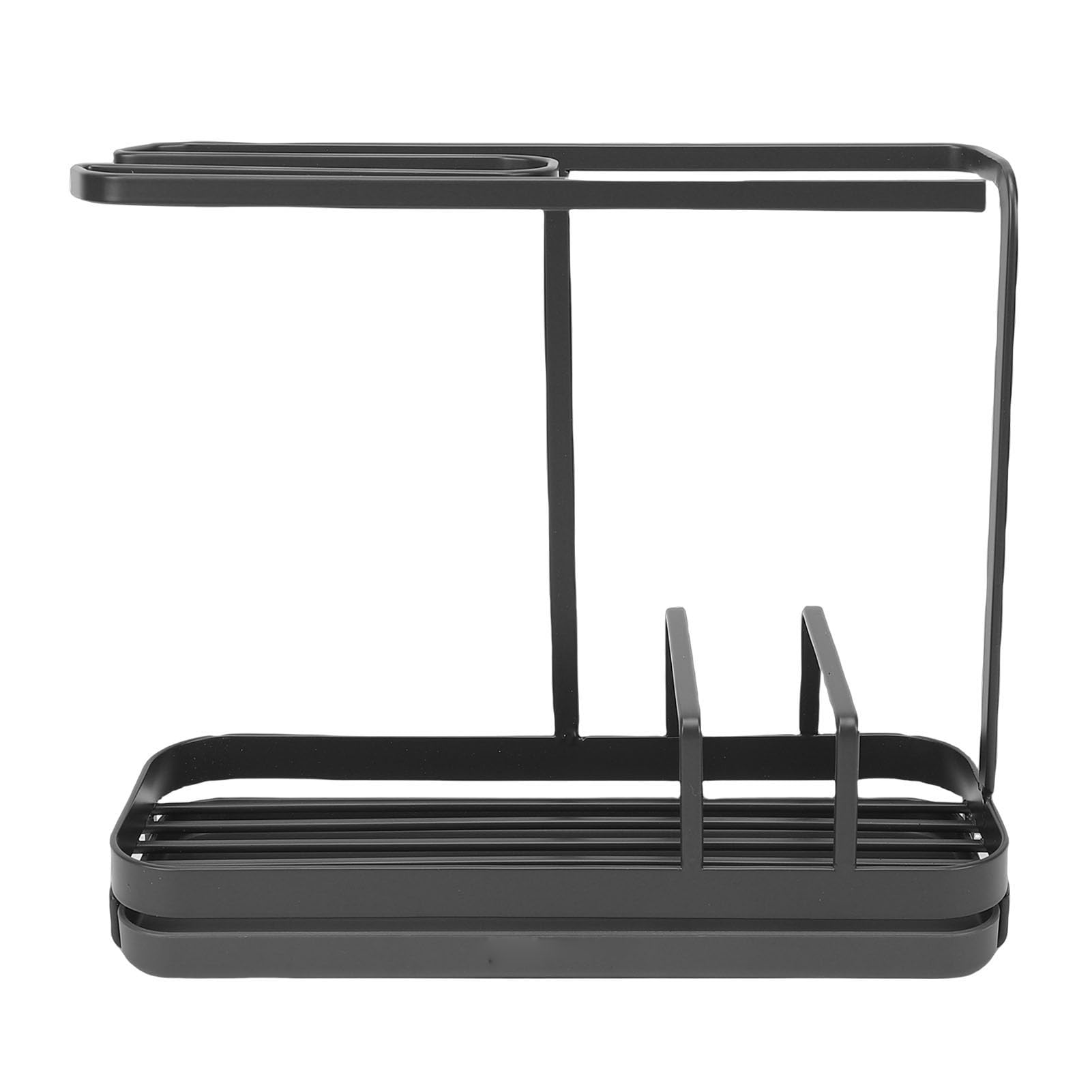 Ausla Küchenspüle-Organizer aus Metall, Schwammhalter mit Handtuchstange, 25 X 9,5 X 21,4 cm, Platzsparende Aufbewahrung auf der Arbeitsplatte für die Verwendung von Bürsten, Schwämmen und (Gray)