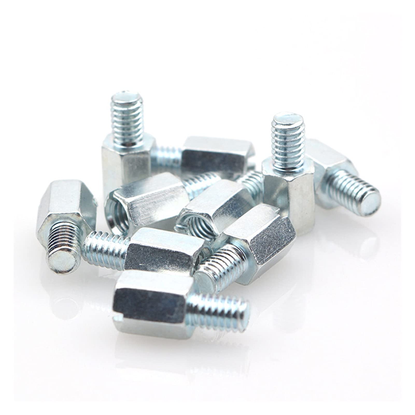 SUOFEILAIMU-PHONE CASE M3 M4 M5 M6 M8 Hex Zinc-Plated Steel Standoffs Pillars Mount Hexagon PCB Motherboard Small Tools (Length : 6mm (20pcs), Size : M3 (Thread 6mm))